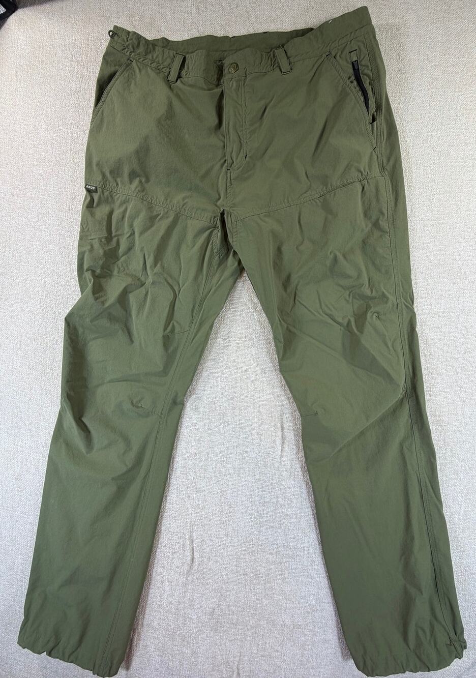 Howler Brothers Men 38x34 Green Lightweight Nylon Cinch Cuff Hiking Travel Pants